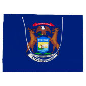 Michigan State Flag Design Large Cadeautasje (Achterkant)
