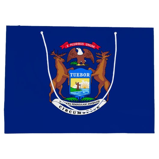 Michigan State Flag Design Large Cadeautasje (Achterkant)