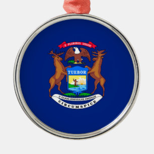 Michigan State Flag Design Metalen Ornament