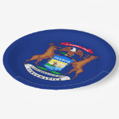 Michigan State Flag Design Papieren Bordje (Gekanteld)