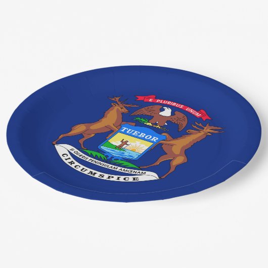Michigan State Flag Design Papieren Bordje (Gekanteld)
