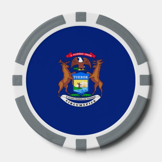 Michigan State Flag Design Pokerchips (Voorkant)