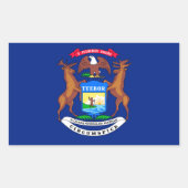 Michigan State Flag Design Rechthoekige Sticker (Voorkant)