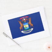 Michigan State Flag Design Rechthoekige Sticker (Envelop)