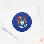 Michigan State Flag Design Ronde Sticker (Envelop)