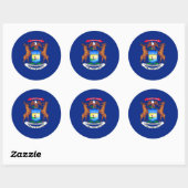 Michigan State Flag Design Ronde Sticker (Vel)