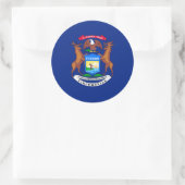 Michigan State Flag Design Ronde Sticker (Tas)