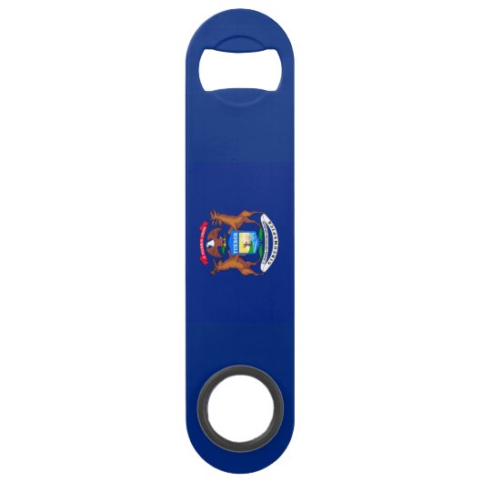 Michigan State Flag Design Speed Flessenopener (Achterkant)