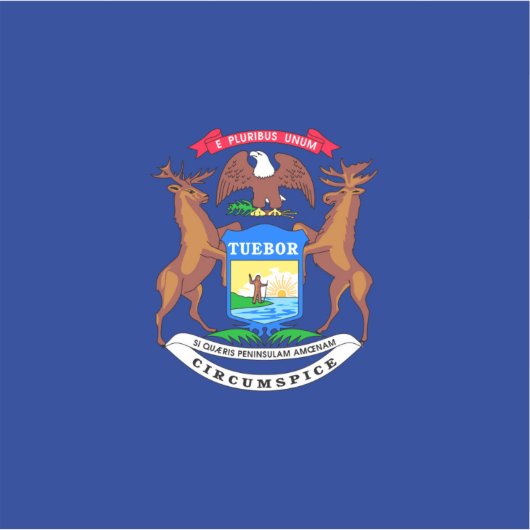 Michigan State Flag Design Sticker (Voorkant)