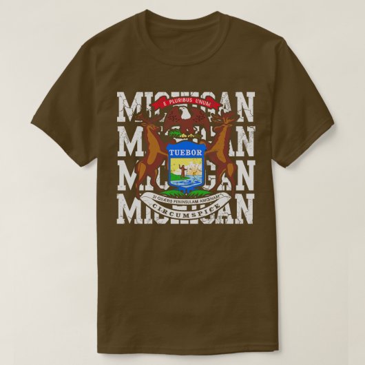 Michigan State Flag Design T-shirt (Design voorkant)