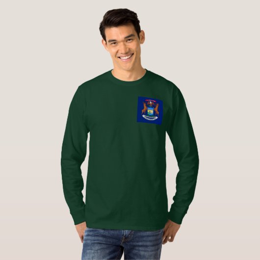 Michigan State Flag Design T-shirt (Voorkant volledig)
