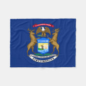 Michigan State Flag Fleece Deken (Voorkant (Horizontaal))