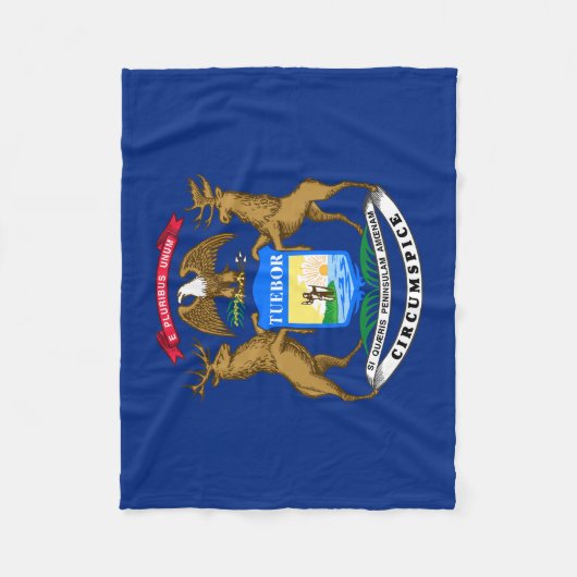 Michigan State Flag Fleece Deken (Voorkant)