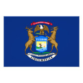 Michigan State Flag Foto Afdruk (Voorkant)
