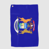 Michigan State Flag Golf Towel Golfhanddoek (Voorkant)