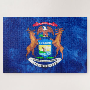 Michigan State Flag Grunge Legpuzzel