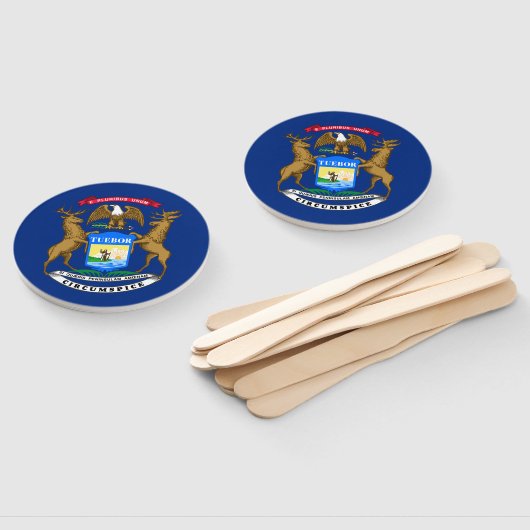 Michigan State Flag Handwaaier (Niet-gemonteerd)