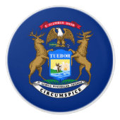 Michigan State Flag Keramische Knop (Voorkant)