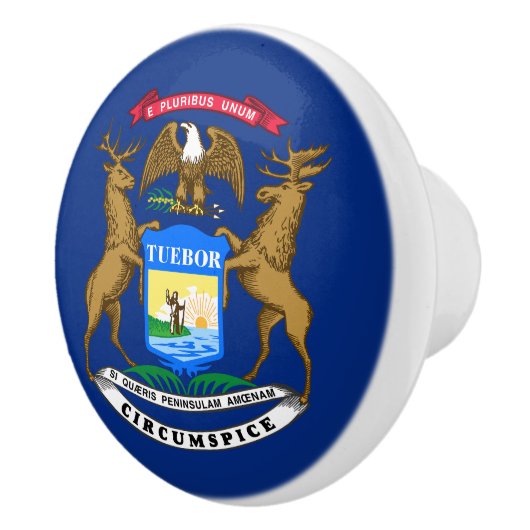 Michigan State Flag Keramische Knop (Rechts)