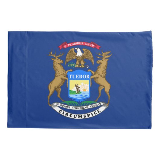 Michigan State Flag Kussensloop (Achterkant)