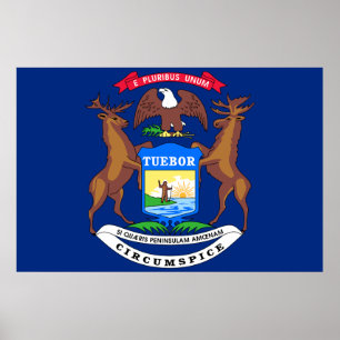 Michigan State Flag Poster