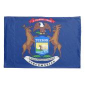 Michigan State Flag Print Patriot Kussensloop (Achterkant)