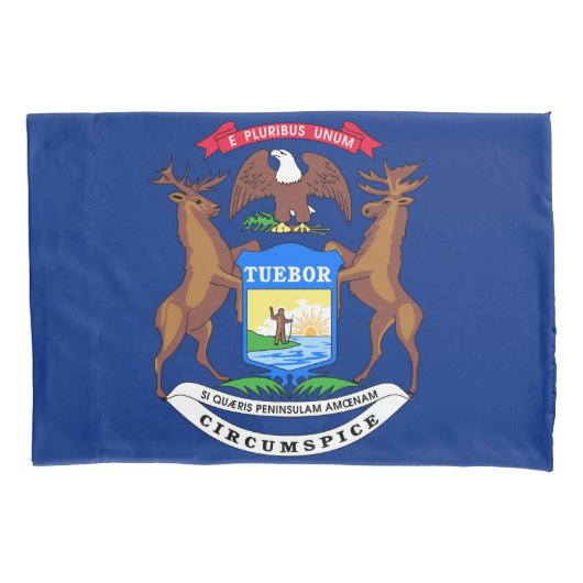 Michigan State Flag Print Patriot Kussensloop (Voorkant)