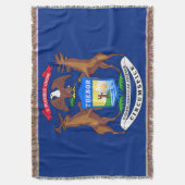 Michigan State Flag Print Patriottisch Deken (Voorkant Verticaal)