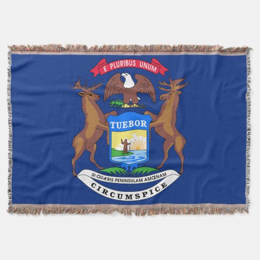 Michigan State Flag Print Patriottisch Deken (Voorkant)