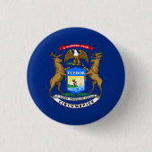 Michigan State Flag Ronde Button 3,2 Cm (Voorkant)