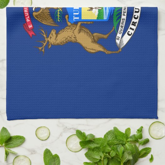 Michigan State Flag Theedoek (Gevouwen)