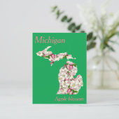 Michigan State Flower Collage Map Briefkaart (Staand voorkant)