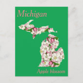 Michigan State Flower Collage Map Briefkaart (Voorkant)