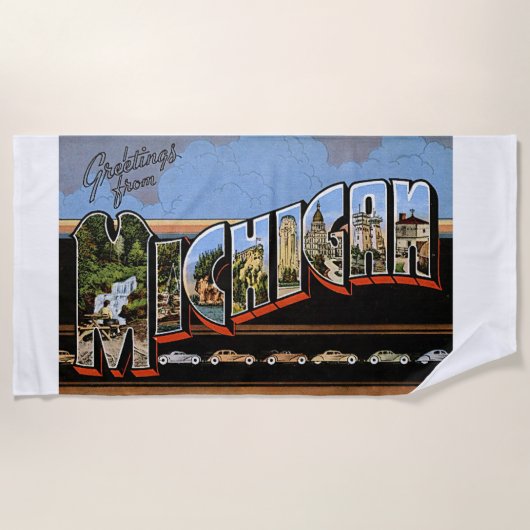 Michigan State Groeten Kleurrijke Art Beach Handdo Strandlaken (Voorkant)