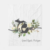 Michigan State heeft uw thuisstad Rustic gepersona Fleece Deken (Voorkant)