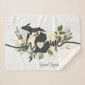 Michigan State heeft uw thuisstad Rustic gepersona Sherpa Deken (Voorkant (horizontaal))