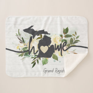 Michigan State heeft uw thuisstad Rustic gepersona Sherpa Deken