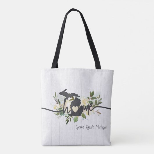 Michigan State heeft uw thuisstad Rustic gepersona Tote Bag (Achterkant)
