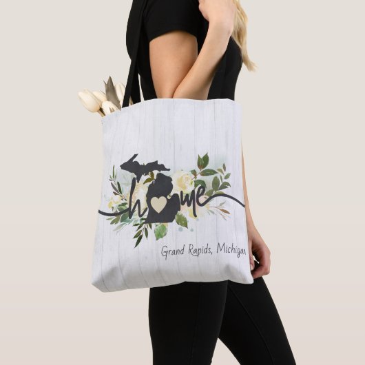 Michigan State heeft uw thuisstad Rustic gepersona Tote Bag