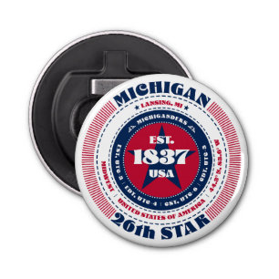 Michigan State Information Circle Button Flesopener