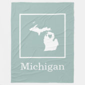 Michigan State-kaart met aangepaste hartvormkleure Fleece Deken (Voorkant)