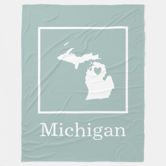 Michigan State-kaart met aangepaste hartvormkleure Fleece Deken (Voorkant)