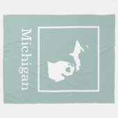 Michigan State-kaart met aangepaste hartvormkleure Fleece Deken (Voorkant (Horizontaal))