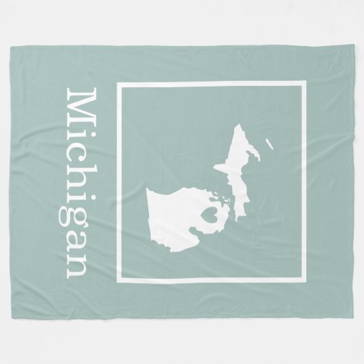 Michigan State-kaart met aangepaste hartvormkleure Fleece Deken (Voorkant (Horizontaal))