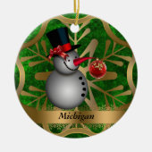 Michigan State-kerstversiering Keramisch Ornament (Voorkant)
