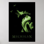 Michigan State Map Afbeelding Poster (Voorkant)