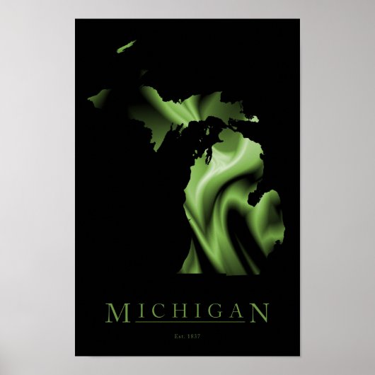 Michigan State Map Afbeelding Poster (Voorkant)