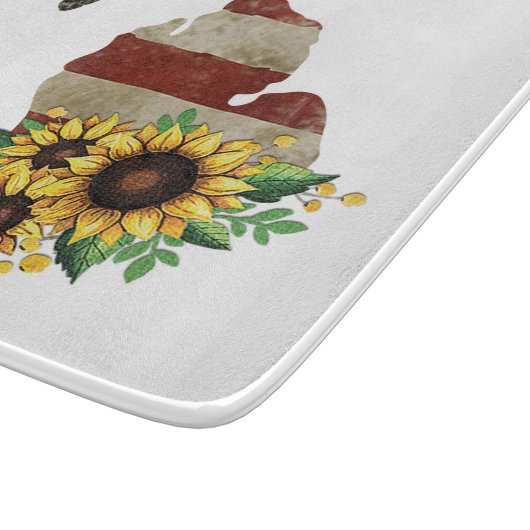 Michigan State Map Amerikaanse vlag Zonnebloemglas Snijplank (Hoek)