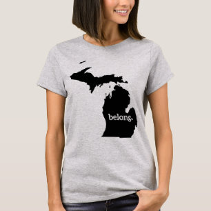 Michigan State Map Belong T-shirt