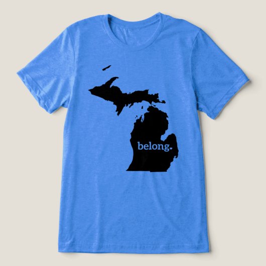 Michigan State Map Belong Tri-Blend Shirt (Design voorkant)